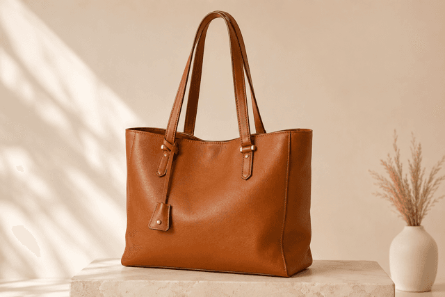 Bolsa de couro caramelo estilo tote